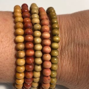 Wooden Beaded Bracelet Bundle (Set of 5)